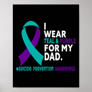 Poster Je Porte Turquoise Et Violet Pour Mon Papa Suicide