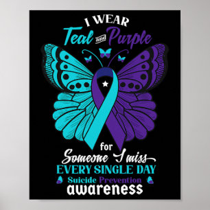 Poster Je Porte Turquoise Et Violet Pour Quelqu'Un Que J'
