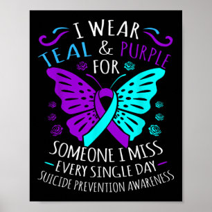 Poster Je Porte Turquoise Et Violet Pour Quelqu'Un Que Je