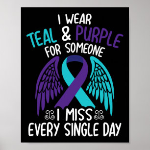 Poster Je Porte Turquoise Et Violet Pour Quelqu'Un Que Je