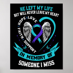 Poster Je Porte Turquoise Et Violet Pour Quelqu'Un Qui Me