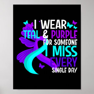 Poster Je Porte Turquoise Et Violet Pour Quelqu'Un Qui Me