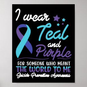 Poster Je Porte Turquoise Et Violet Pour Quelqu'Un Qui Ve