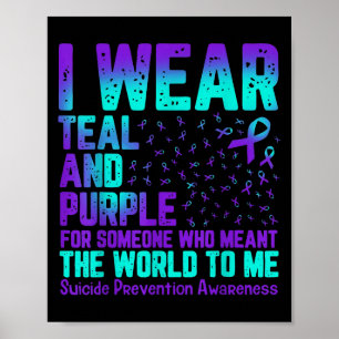 Poster Je Porte Turquoise Et Violet Pour Quelqu'Un Qui Ve