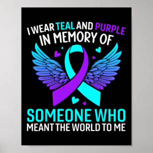 Poster Je Porte Turquoise Et Violet Pour Quelqu'Un Qui Ve