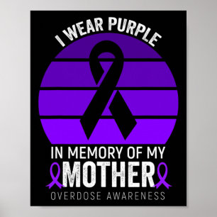 Poster Je Porte Violet Surdose Sensibilisation Ribbon pou