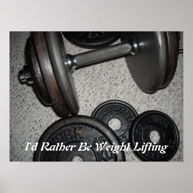 Poster Je préfère être Poids Lifting (Devant)