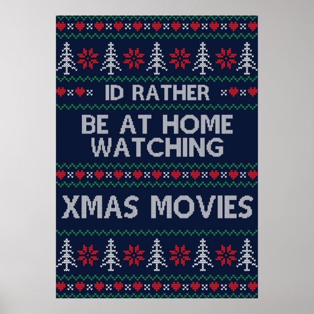 Poster Je préfère rester à la maison pour regarder les fi (Devant)
