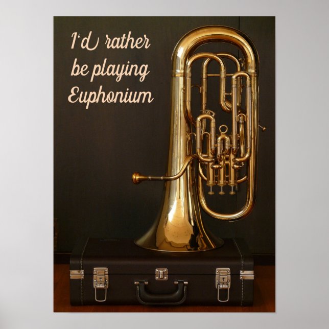Poster Je préférerais jouer Euphonium citation musique en (Devant)