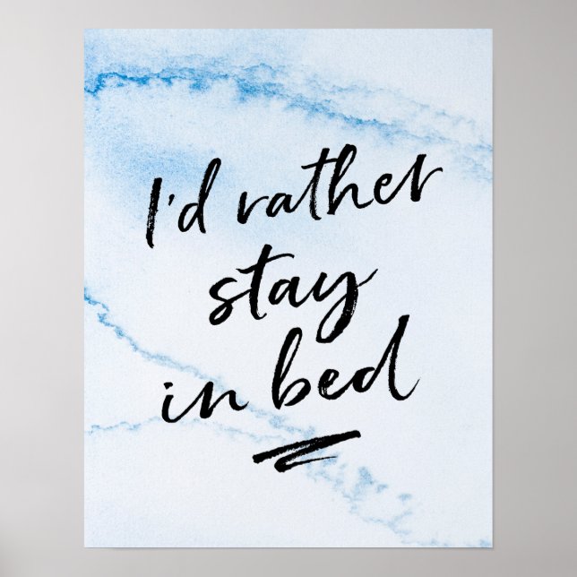 Poster Je préférerais rester sur le papier du lit (Devant)