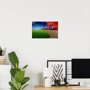 Poster "Je prospère sur le changement" Motivation Affirma