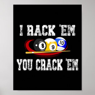 Poster Je Rack Em Vous Crack Em Drôle Billard Billard Bil