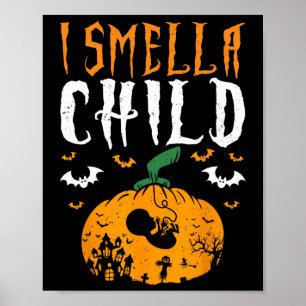 Poster Je Sens Un Enfant Citrouille Halloween Grossesse A