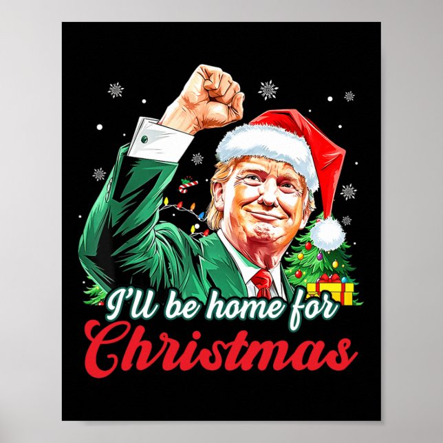 Poster Je serai à la maison pour Noël Trump Funny Pajamas (Devant)