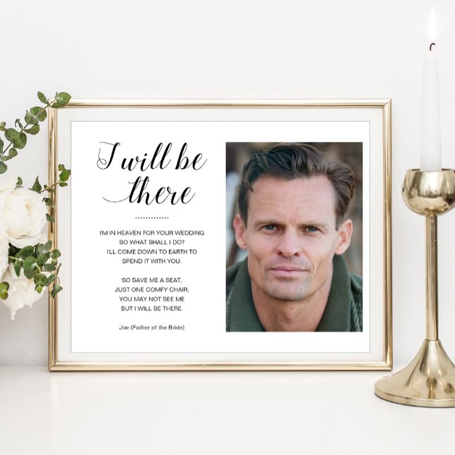 Poster Je Serai Là Avec Photo Memorial Chair Mariage (Créateur téléchargé)