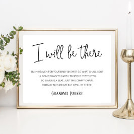 Poster Je Serai Là Baby shower Du Nom Du Siège Mémorial