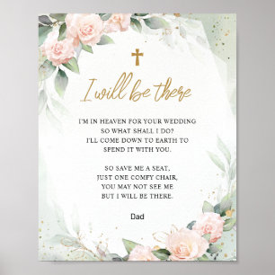Poster Je Serai Là Mariage De Mémorial Aux Fleurs Roses