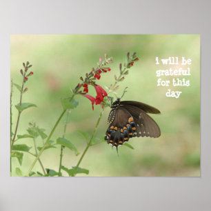 Poster je serai reconnaissant pour ce jour, papillon