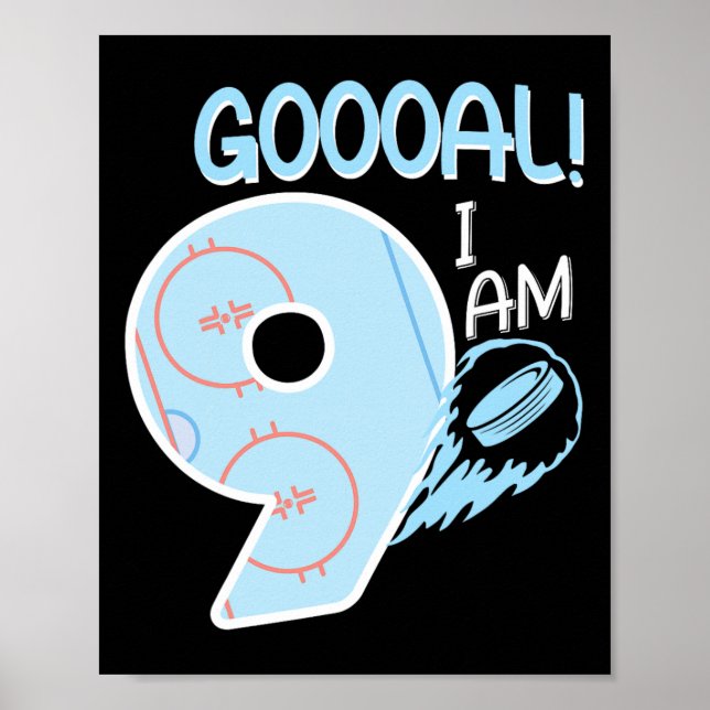 Poster Je suis 9 Hockey Anniversaire (Devant)