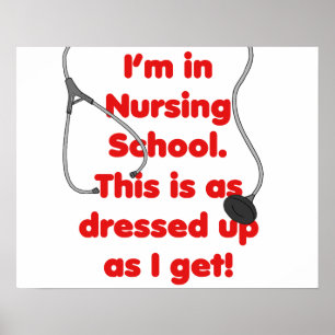 Poster Je suis à l'école d'infirmières - habillée
