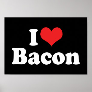 Poster Je suis amoureux du bacon cœur - Amoureux du bacon
