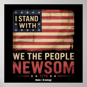 Poster Je Suis Avec Gavin Newsom Gouverneur Supporter Uni