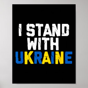 Poster Je suis avec l'Ukraine Allié Ami Drapeau de l'Ukra