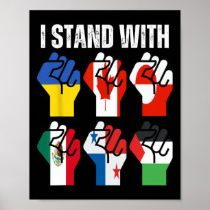 Poster Je suis avec l'Ukraine Canada Groenland Mexique Pa