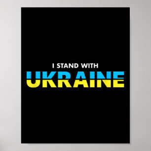 Poster Je suis avec l'Ukraine Citation de soutien Drapeau