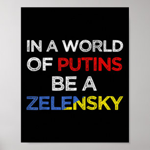 Poster Je suis avec l'Ukraine dans un monde de Poutine, s