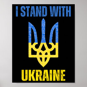 Poster Je suis avec l'Ukraine Drapeau ukrainien de soutie