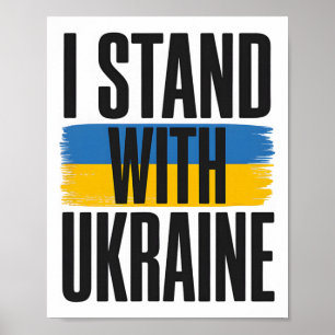 Poster Je suis avec l'Ukraine Drapeau ukrainien gras de s