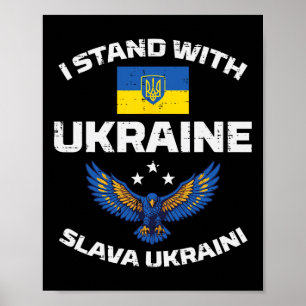 Poster Je suis avec l'Ukraine Slava Ukraini Hommes ukrain