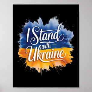 Poster Je suis avec l'Ukraine Soutien patriotique Paix Uk