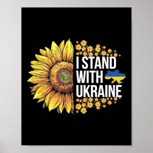 Poster Je suis avec l'Ukraine Tournesol Ukraine Paix Homm