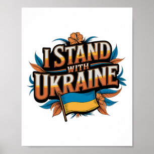 Poster Je suis avec l'Ukraine' Vintage Patriote Soutien D