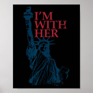 Poster Je suis avec sa statue de la Liberté Kamala Harris