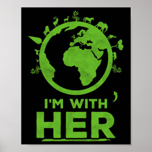 Poster Je suis avec sa tête de terre l'environnement de s
