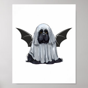 Poster Je Suis Bat Ghost Dog. Chien mignon Habillé Comme