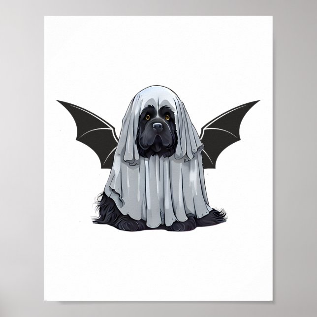 Poster Je Suis Bat Ghost Dog. Chien mignon Habillé Comme  (Devant)