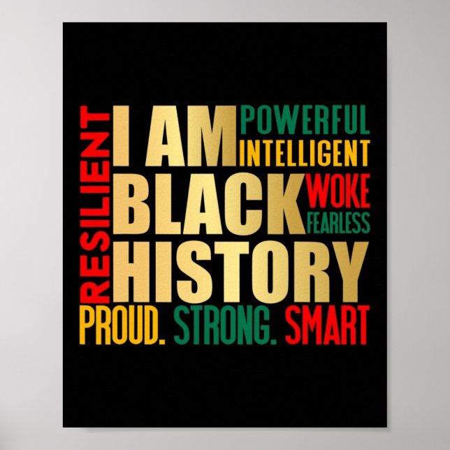 Poster Je Suis Black History Mois American African Pride  (Devant)