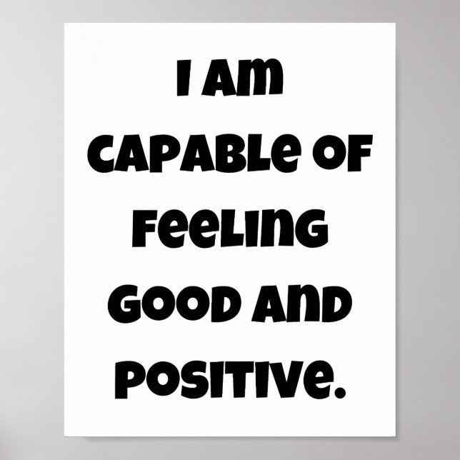 Poster Je suis capable de me sentir bien et positif (Devant)