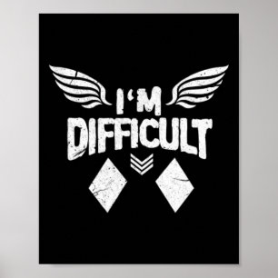 Poster Je suis difficile Double Diamonds Ski Snowboard Gi