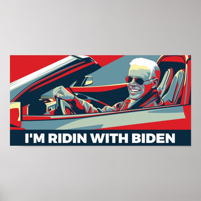 POSTER JE SUIS EN RIDE AVEC BIDEN (Devant)