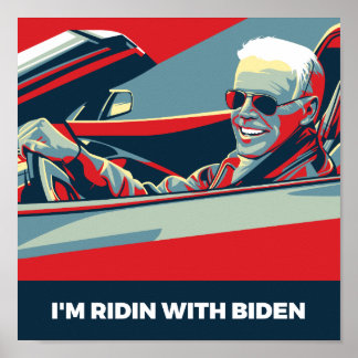 POSTER JE SUIS EN RIDE AVEC BIDEN