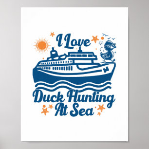 Poster Je suis fan de chasse au canard au bateau de crois