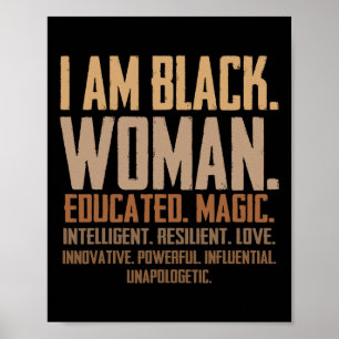 Poster Je Suis Femme Noire Éduquée Magie Junenth Mois His