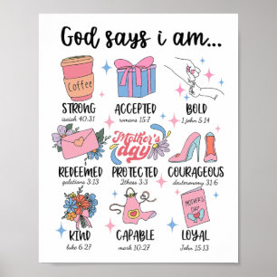 Poster Je Suis Fête des mères Motivation chrétienne Maman