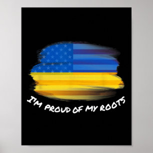 Poster Je suis fier de mes racines - Vintage ukrainien am