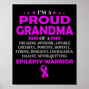 Poster Je suis fière grand-mère de guerrier d'épilepsie T
